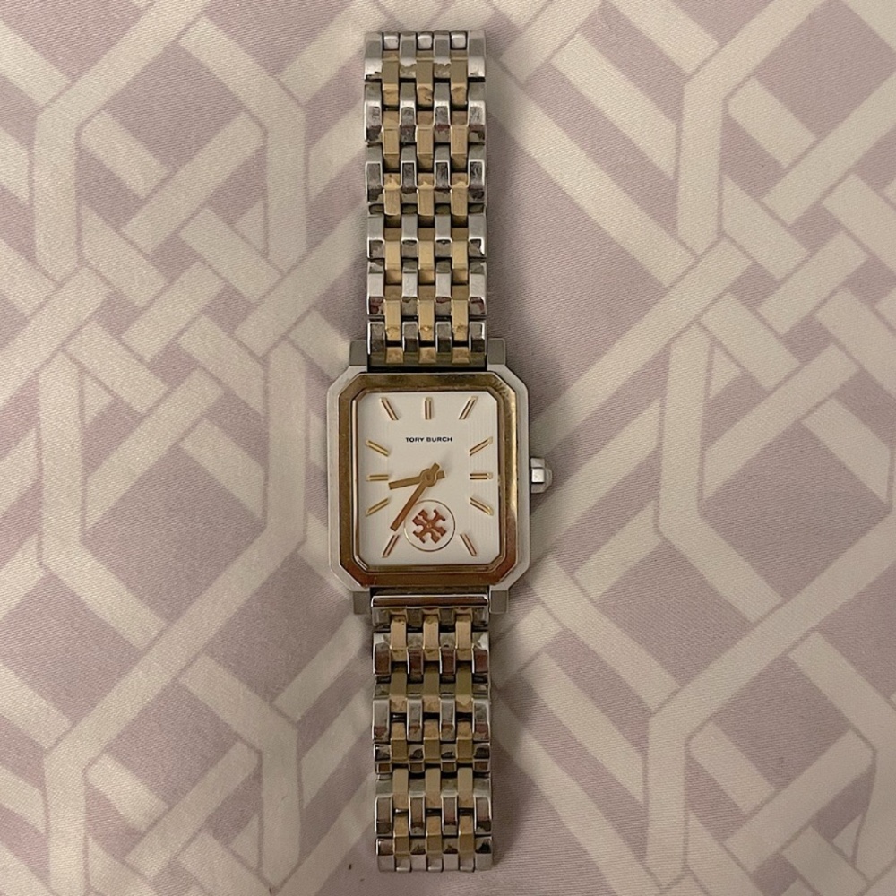 Tory Burch Robinson Goldtone & Stainless Steel Bracelet Watch